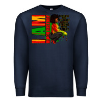 Navy I am black history Afro American woman Premium Sweatshirt - RanaPortraitStore