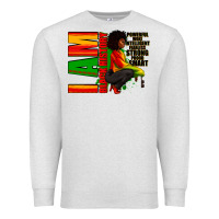 Oatmeal Heather I am black history Afro American woman Premium Sweatshirt - RanaPortraitStore