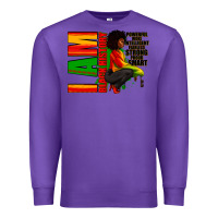Purple I am black history Afro American woman Premium Sweatshirt - RanaPortraitStore