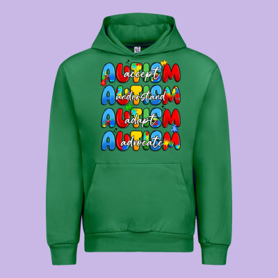 Autism Accept Understand Adopt Advocate Urban Hoodie Designed By Jahusdesignshop