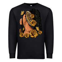 Black Gold roses afro woman Premium Sweatshirt - RanaPortraitStore
