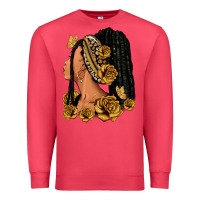 Cardinal Gold roses afro woman Premium Sweatshirt - RanaPortraitStore