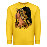 Lemon Gold roses afro woman Premium Sweatshirt - RanaPortraitStore
