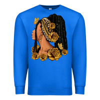 True Royal Gold roses afro woman Premium Sweatshirt - RanaPortraitStore