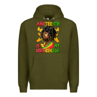 Army Green juneteenth is my independence day Premium Hoodie - HRA Design Shop