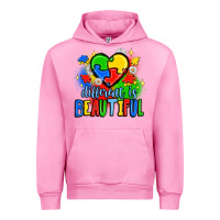 Fuchsia Pink different is beautiful Urban Hoodie - JahusDesignShop