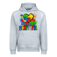 Heather Grey different is beautiful Urban Hoodie - JahusDesignShop