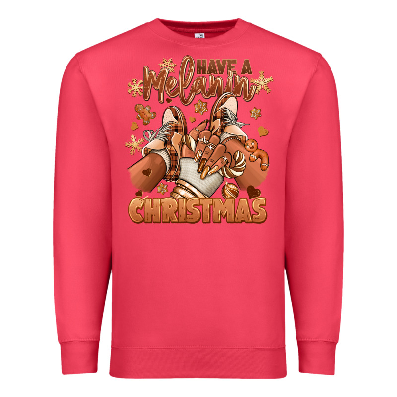 Have A Melanin Christmas Black Girl Sneakers Premium Sweatshirt by RanaPortraitStore | Teevron