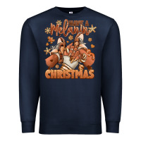 Navy Have a melanin Christmas black girl sneakers Premium Sweatshirt - RanaPortraitStore