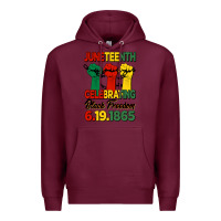 Burgundy juneteenth celebrating black freedom Premium Hoodie - HRA Design Shop