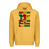Mustard juneteenth celebrating black freedom Premium Hoodie - HRA Design Shop