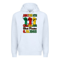 White juneteenth celebrating black freedom Premium Hoodie - HRA Design Shop