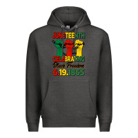 Charcoal Heather juneteenth celebrating black freedom Premium Hoodie - HRA Design Shop