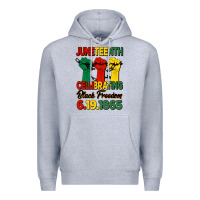 Heather Grey juneteenth celebrating black freedom Premium Hoodie - HRA Design Shop