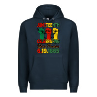 Navy juneteenth celebrating black freedom Premium Hoodie - HRA Design Shop