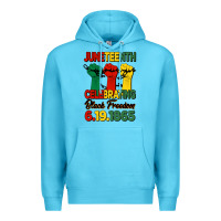 Ocean Blue juneteenth celebrating black freedom Premium Hoodie - HRA Design Shop
