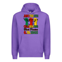 Purple juneteenth celebrating black freedom Premium Hoodie - HRA Design Shop