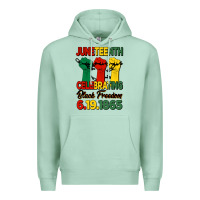 Seafoam juneteenth celebrating black freedom Premium Hoodie - HRA Design Shop
