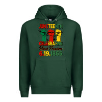 Sports Green juneteenth celebrating black freedom Premium Hoodie - HRA Design Shop