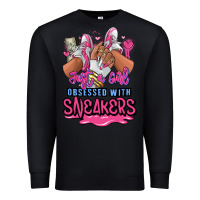 Black Just a girl obsessed with sneakers Premium Sweatshirt - RanaPortraitStore