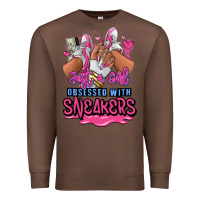 Chestnut Just a girl obsessed with sneakers Premium Sweatshirt - RanaPortraitStore