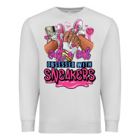 Dove Grey Just a girl obsessed with sneakers Premium Sweatshirt - RanaPortraitStore