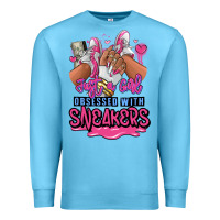Ocean Blue Just a girl obsessed with sneakers Premium Sweatshirt - RanaPortraitStore