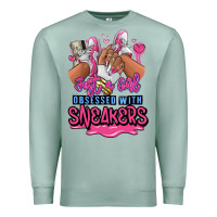 Seafoam Just a girl obsessed with sneakers Premium Sweatshirt - RanaPortraitStore