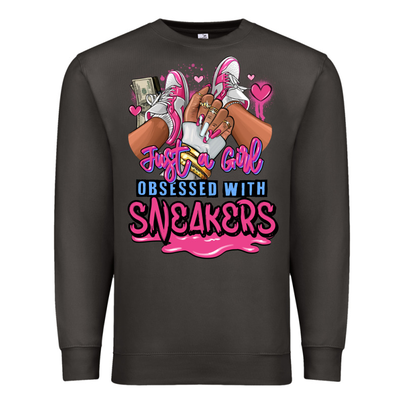 Just A Girl Obsessed With Sneakers Premium Sweatshirt by RanaPortraitStore | Teevron