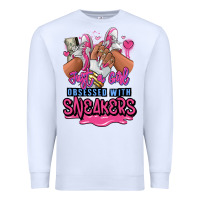 White Just a girl obsessed with sneakers Premium Sweatshirt - RanaPortraitStore