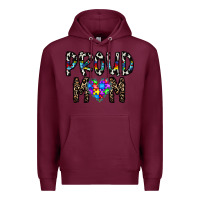 Burgundy proud mom Premium Hoodie - CowhideDigitalArt