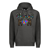 Charcoal Heather proud mom Premium Hoodie - CowhideDigitalArt