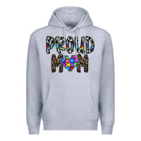 Heather Grey proud mom Premium Hoodie - CowhideDigitalArt