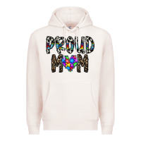 Pale Pink proud mom Premium Hoodie - CowhideDigitalArt