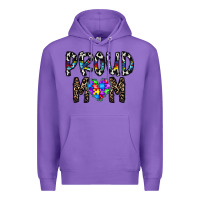 Purple proud mom Premium Hoodie - CowhideDigitalArt
