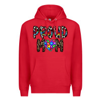 Red proud mom Premium Hoodie - CowhideDigitalArt
