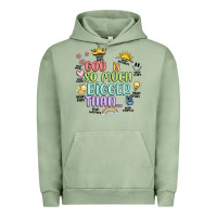 Pigment Oil Green god is bigger Urban Hoodie - JahusDesignShop