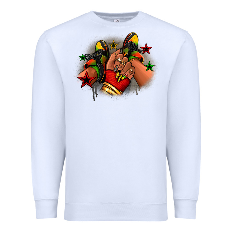 Juneteenth Black Girl Sneakers Premium Sweatshirt by RanaPortraitStore | Teevron