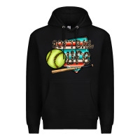 Black softball life Premium Hoodie - CowhideDigitalArt