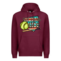 Burgundy softball life Premium Hoodie - CowhideDigitalArt