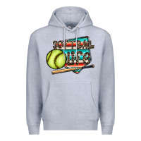 Heather Grey softball life Premium Hoodie - CowhideDigitalArt