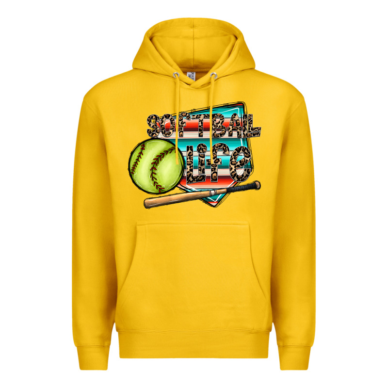 Softball Life Premium Hoodie by CowhideDigitalArt | Teevron
