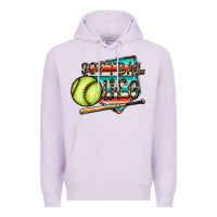 Lilac softball life Premium Hoodie - CowhideDigitalArt