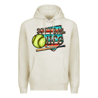 Oatmeal Heather softball life Premium Hoodie - CowhideDigitalArt