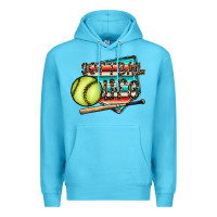 Ocean Blue softball life Premium Hoodie - CowhideDigitalArt