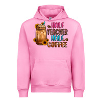 Fuchsia Pink half teacher half coffee Urban Hoodie - JahusDesignShop