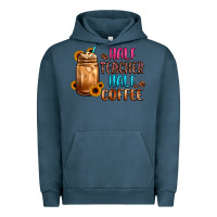 Pigment Midnight Navy half teacher half coffee Urban Hoodie - JahusDesignShop