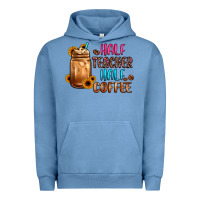 Pigment Pebble Blue half teacher half coffee Urban Hoodie - JahusDesignShop