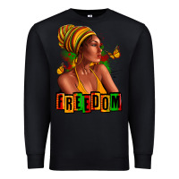 Black Juneteenth freedom afro woman Premium Sweatshirt - RanaPortraitStore