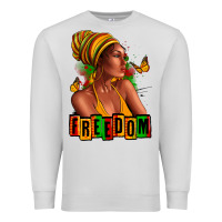 Dove Grey Juneteenth freedom afro woman Premium Sweatshirt - RanaPortraitStore